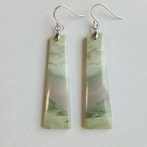 Serpentine Gemstone Earrings with 925 Sterling Silver Findings